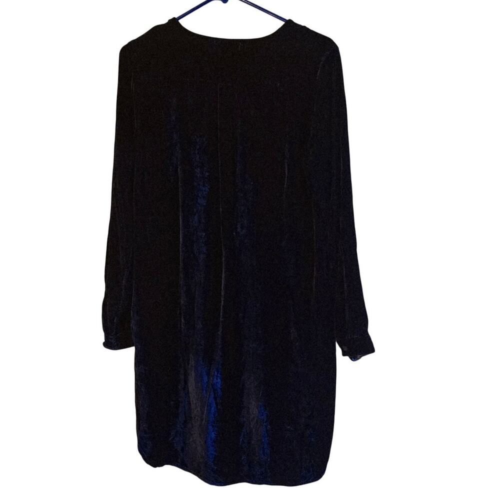 free people x cp shades dark blue velvet silk blend tunic top size small - Picture 2 of 4